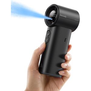 Aecooly Cold Air Portable Handheld Fan | 14.4F Drop in 10s | Mist Chill & High Speed Wind | 20H Max Cooling Time | Battery Level Display | Rechargeable Personal Turbo Fan, Gifts for Men -Dark Black