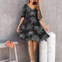 Aoulaydo Womens Swimsuit Coverups Sexy V Neck Bathing Suit Cover Ups Casual Loose Cover Up for Swimwear (Small, Pat2)