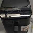 DEIME Air Fryer 4.5 Qt, Small Airfryer Digital Space Saving Compact, Bake, Reheat, Roasts for Quick Easy Meals, Mini Compact & Quiet, Nonstick & Dishwasher Safe Basket with Toast Rack (Black)