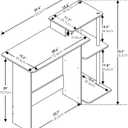 Furinno EFFICIENT Desk, 28.6" Wide Gaming Desk with 3 Open Side Shelves, Laptop Notebook Computer Desk, Office Desk for Home Office, Study Room, Dorm, Bedroom, Espresso, Square Side Shelves