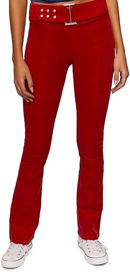 Forever 21 Corduroy Belted Flare Pants Ruby, Size: Small