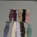 Scrunchies Bands Compatible for 40mm 38mm 41mm 42mm 44mm 45mm 46mm 49mm, Soft Nylon Elastic Strap Wristband for iWatch Series 10 9 8 7 6 5 4 3 2 1 SE Ultra (Black+Purple+Gray+Pine Green+Leopard+White+Pink+Starlight+Milk Tea+Smoke Purple)