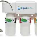 Aquasana Under Sink Water Filter System - Reduces PFAS, Lead, & Chlorine in Drinking Water - Under Counter Claryum Filtration for Kitchen - 3-Stage - Brushed Nickel Faucet - AQ-5300.55