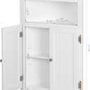 UTEX Bathroom Corner Storage Cabinet, Small Floor Corner Cabinet with Doors and Adjustable Shelves, Freestanding Narrow Storage Organizer for Bathroom, Kitchen, Living Room, White | Floor Corner Cabinet, Doors, Adjustable Shelves, Freestanding, Narrow Cabinet, Organizer, 32.68'' Tall