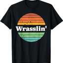 Retro Wrasslin' Funny Wrestling Lover Boys Mens 70s Style T-Shirt, 3XL