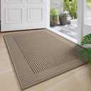 Door Mat 17"x30", Thin Dirt Trapper Entryway Door Mats Non Slip Washable Doormat, Low-Profile Welcome Mat for Inside Front Backdoor and Entrance