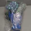 Sumind 24inch/2ft Tabletop Mini Christmas Tree Set with LED Lights, 24 Christmas Ball Ornaments, Pre-lit Small Artificial Green Tree Decoration for Xmas Table Indoor Holiday(Blue)