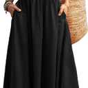 Women's Maxi Dress Summer Sleeveless Swing Sundress Casual Loose Tank Long Dresses with Pockets Small