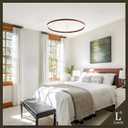 LED Ring Chandelier 24 Inches Round Chandelier Wood Grain Finish Dimmable LED Pendant Light Dining Room Light Fixture Circular Hanging Light for Entryway Foyer Office