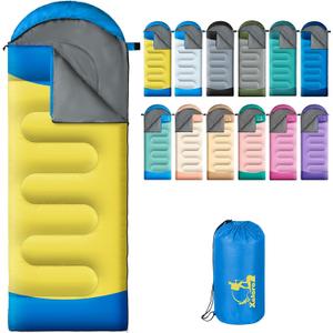 Sleeping Bags for Adults Kids - 3 Season Cold&Warm Weather Waterproof Camping Sleeping Bag - Lightweight Sleeping Bags for Camping Hiking Outdoor Travel