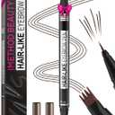 iMethod Microblading Eyebrow Pen - Eyebrow Pencil Magical 2-in-1 Dual-Ended Eye Brow Pencils for Women with 4-Fork-Tip & Precise Brush-Tip Create Natural Hair-Like Brows, Last All-Day, Dark Brown