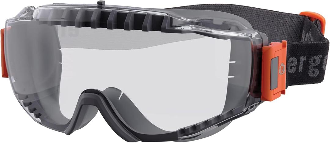 Ergodyne Skullerz Modi Protective OTG Safety Goggle, Indirect Venting, Anti Fog, Scratch Resistant (Clear Lens)