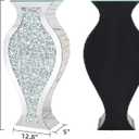 27" Tall Crushed Diamond Floor Vase, Fish-Shaped Silver Large Vases for Decor Living Room, Crystal Mirrored Home Decor Vases for Dried Flower