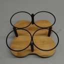 Rotating Coffee Syrup Organizer, Syrup Bottle Holder for Coffee Syrup Dispenser 16.9oz, Bamboo Coffee Syrup Rack for Coffee Bar Station Countertop, Coffee Bar Accessories(Syrup Rack Only)