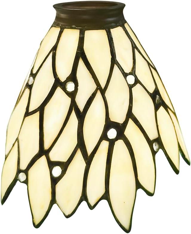 Wall lamp, pendant lamp, fan lampshade replacement, beige glass lampshade, Tiffany craftsmanship inlaid glass