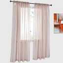 DONREN 2 Panels Solid Color Blush Pink Sheer Curtains Elegant Rod Pocket Window Voile Panels Drapes for Bedroom Living Room (52X84 Inches)