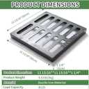 Cast Iron Drain Grate, 12 * 12in Heavy Duty Outdoor Drain Cover, B125 Class Channel Grate, Metal Sewer Grate, Black Square Drainage Grate for Concrete Floor, Yard, Driveway & Garage.