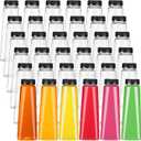 Lallisa 36 Pcs Plastic Juice Bottles Bulk with Caps Leakproof Reusable Juice Bottles Empty Clear Water Beverages Drink Containers Mini Fridge Storage for Juicing Smoothies Milk(10 oz,Black)