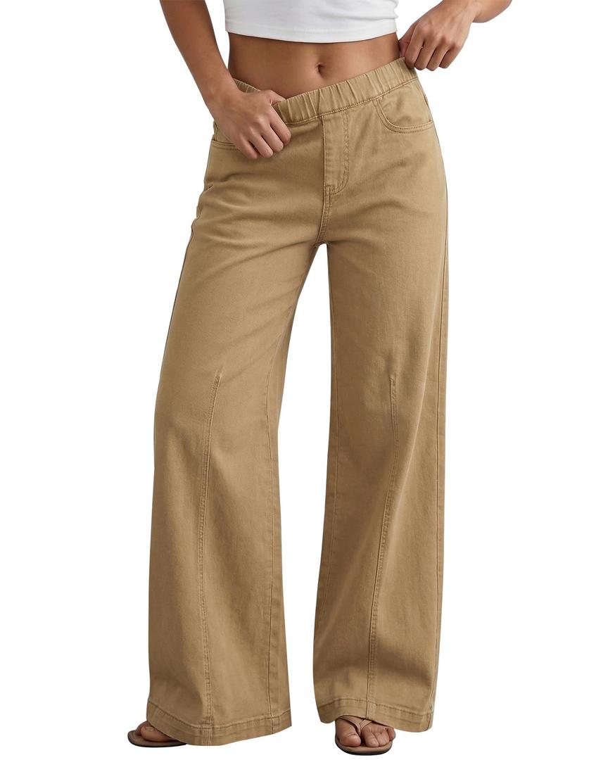 GRAPENT Women's Business Casual Jeans - Dressy & Casual, Size L (12, 14), Iced Coffee Color