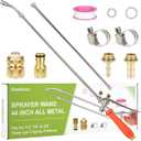 Pump Sprayer Extension Wand Replacement - 44 Inch All Metal Parts Suitable for 1/2" 1/4" & 3/8" Brass Hose Quick Connector, Manually Adjustable Spray Range