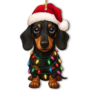 Dog Christmas Ornament 2025, Animal Keepsake Acrylic Ornaments, 2 Side Printed Flat Christmas Tree Ornaments, Xmas Party Gifts, Gifts for Christmas for Pet Lovers