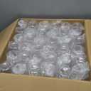 HOMIP 36pcs Plastic Champagne Flutes with Gold Rim - 9oz BPA-free Disposable Champagne Glasses, Ribbed Ripple Design for Weddings, Parties, Bars & Events (Stemless, Durable)