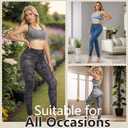 +MD High Waist Women's Printed Leggings (Blue, L)