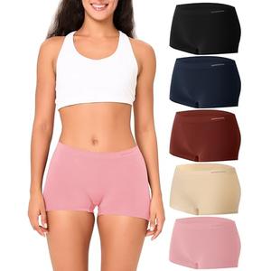 BAMBOO COOL Women's Boyshort Panties Seamless Mid Waist Underwear Stretchy Moisture Wicking Boxer Briefs for Ladies 5 Pack, XXL BAMBOO COOL Women's Boyshort Panties Seamless Mid Waist Underwear Stretchy Moisture Wicking Boxer Briefs for Ladies 5 Pack, XXL