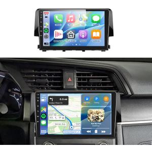 5/6GWiFi 8Core Qualcomm 4G+64G,Radio for Honda Civic 2016-2020 Radio Android Car Stereo 5.1Bluetooth,Wireless Carplay,DSP Hi-Res,Android Auto,9 1280P IPS Touch Screen,Cooling Fan,GPS,FM/RDS,Camera