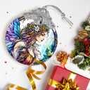 2 x Stained Glass Suncatcher, Jocidea Fairy Ornament, Christmas Ornaments, Holidays Ornaments, Christmas Tree Decor, Fairy Decor for Home, Fairy Gifts