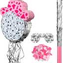 Sratte Disco Ball Piata Cute Hat Disco Ball Party Supplies Piata with Blindfold and Bat Theme Decorations for Birthday Fiesta Party Supplies (12.8 x 13.78 Inch)