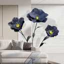5.9 Ft Large Paper Artificial Flowers,Giant Flowers for Decoration,Standing Huge Handcrafted Poppy Flowers for Garden,Hotel,Office,Photography Props,Wedding,Art Gallery,Shop Window Display(Black)