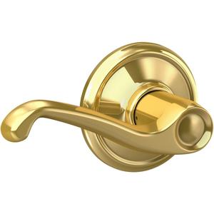 Schlage F10 FLA 605 Flair Door Lever, Hall & Closet Passage Lock, Bright Brass (Standard)