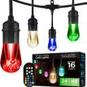 Enbrighten Vintage Outdoor String Lights, 48ft, 24 Bulbs, Remote Control