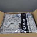 Washable Area Rug 8x10, Area Rugs Stain Resistant Neutral Washable Rugs for Living Rooms Bedroom Vintage Non-Slip Thin Large Size Area RugBeigeBlue