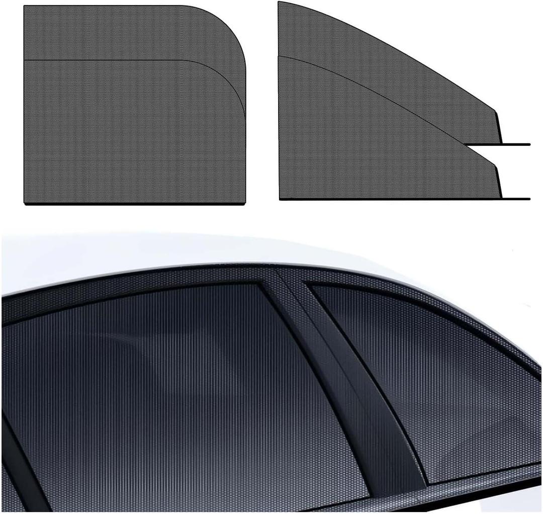 4Pcs Car Side Window Shade,Car Window Shades Screens for Camping,Car Window Bug Screen,Side Automotive Window Sunshades,Window Sun Shade for Baby, Car Window Cover for Privacy (2Front+2Rear)
