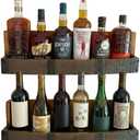 Liquor Bottle Display Shelf – Whiskey, Wine & Bourbon Bar Shelf, Set of 2