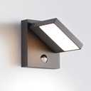 Lustrlach Motion Sensor Outdoor Wall Light Fixture LED Exterior Wall Mount Porch Light with Adjustable Lamp Head for House,Patio,Garden,3000K Dark Grey