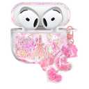 Coralogo for Apple for Airpods 4 Case - Women Girls Cute Girly Kawaii 4th Generation for Airpods Cases Cover Glitter Liquid Sparkle Castle Hard Shell Keychain Funda Estuche Forro para Airpod 4 Gen