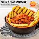 Walfos Silicone Trivet Mats - 4 Heat Resistant Pot Holders, Multipurpose Non-Slip Hot Pads for Kitchen Potholders, Hot Dishers, Jar Opener, Spoon Holder, Food Grade Silicone & BPA Free (Nordic Grey)