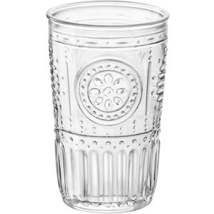 Bormioli Rocco Romantic Set Of 6 Cooler Glasses, 16 Oz. Clear Crystal Glass, Made In Italy.