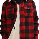 Facitisu Hoodies for Men Sherpa Lined Heavyweight Flannel Jackets Fleece Plaid Winter Warm Coats (X-Large, Buffalo Plaid 506)