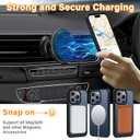 Magnetic for iPhone 15 Pro Case [Compatible with MagSafe] with 2X Screen Protector, Military-Grade Slim Shockproof Phone Cover Translucent Matte Anti-Fingerprint for iPhone 15 Pro 6.1'', Black