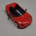 Convertible Car for Dolls, Glittering Deep Red Convertible Doll Vehicle with Working Seat Belts Ideal Gift Increase Children's Fun