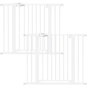 Babelio 26-40" Wide Baby Gate for Stairs & Doorways, 3 Ways Locking System with Auto-Close, Pressure Mounted No Drilling, Easy Install for Stairs, Hallway, Kitchen, Indoor Use, White (2 Pack)
