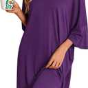Ekouaer Plus Size Nightgowns for Women Oversized Sleep Shirt Short Sleeve Nightshirt T-Shirt Dress Sleepwear S-5XL (Purple, M)