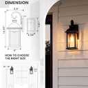 FEMILA Exterior Wall Sconce, 2 Packs Outdoor Waterproof Wall Lights Fixture, E26 Socket Wall Lantern for Porch, Anti-Rust Matte Black Finish with Seeded Glass Lampshade, 4FD54B-2PK BK