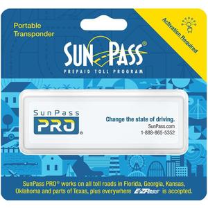 SunPass PRO Portable Transponder, Prepaid Toll Program for Florida, Florida and 21 Other States, and Anywhere EZPass is Accepted