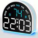 KLYRND Heavy Sleeper Alarm Clock: Super Loud Alarm & Gentle Wake-Up Light for Adults, Kids, Teens | Digital Display with Time & Temperature | Adjustable Brightness & USB Charger | Compact Clock