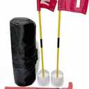Mini Golf Course for Beach Backyard Putting Game, 2 Adjustable Putters, 2 Golf Flags & Putting Hole Cups, 2 Balls, 1 Digger and 1 Travel Bag, Large